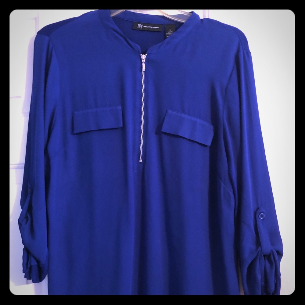 INC blue blouse. Size Large. Normal wear and tear.